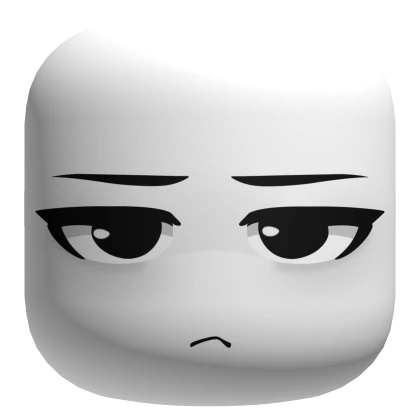 Serious Face With Black Eyes - White