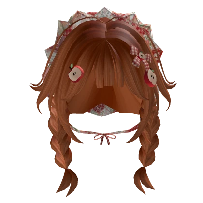mori kei igari ginger pigtails red floral bandana