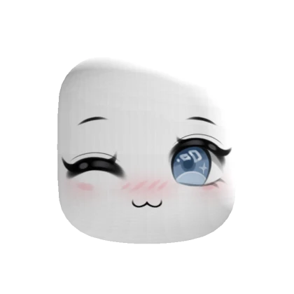 Cute Chibi Blush Wink Makeup Face