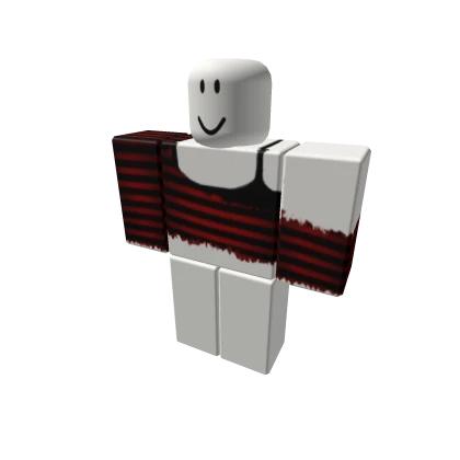 Oversized y2k red striped sweater rot gothic