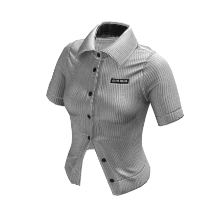 ☆ white designer unbuttoned polo top