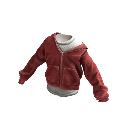 ardor* - open zip hoodie w/shirt (red)