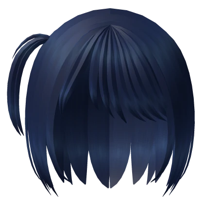 ♡ short anime side-pigtail bob in blue