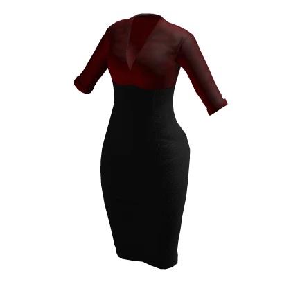 Dark Red Pinup Doll Couture Dress