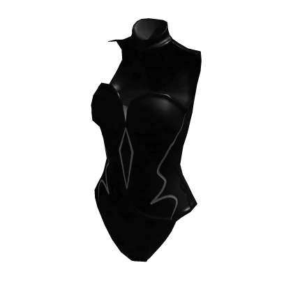 🫧 Black on Black Goth Bodysuit Shirt