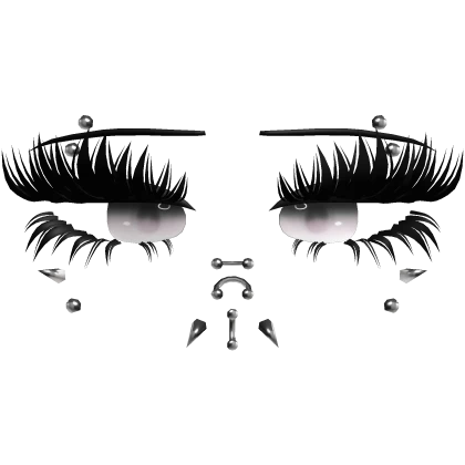 ♡ emotionless lashes w/ piercings (white)