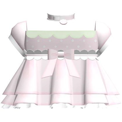 ♡ : cute pink strawberry babydoll frill dress