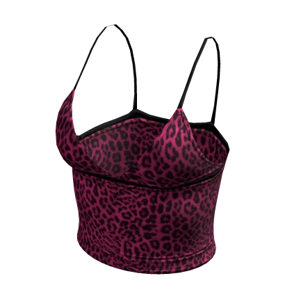 ☆ Cami Gyaru Pink Leorpard Top