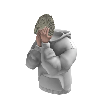 White Money cover face hoodie 