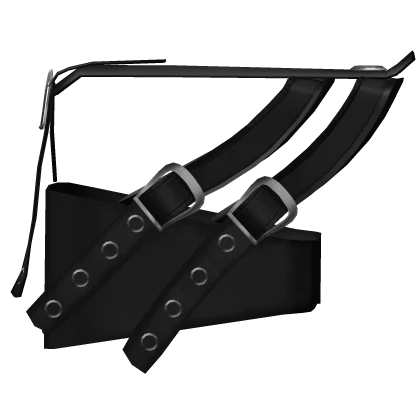 {R} Black Leather Abyss Hunter Shoulder Belts