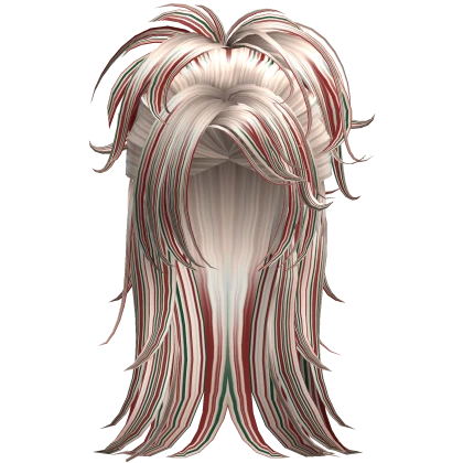 christmas y2k updo hair with stripes -platinum