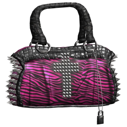 2000 Y2K Scene Designer Zebra Print Bag Pink Black