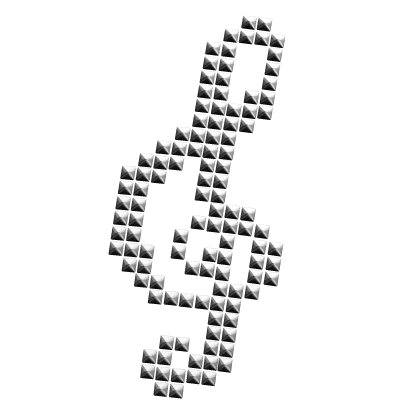 music studded hair sticker