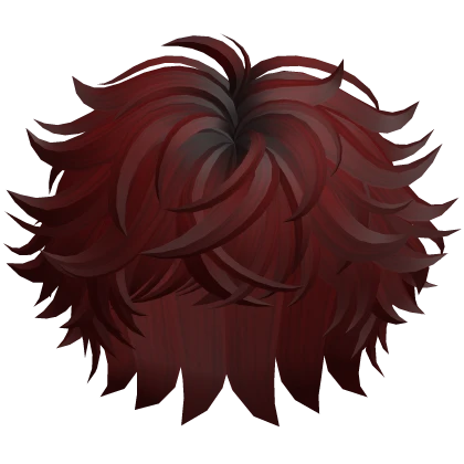 Messy Fluffy Anime Boy Hair (Red)