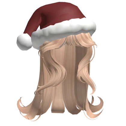 ♡ christmas girly blonde hair with santa hat