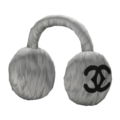 Designer White Faux Fur Earmuffs