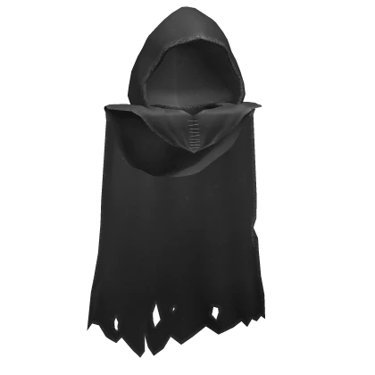 Hooded Torn Black Cape