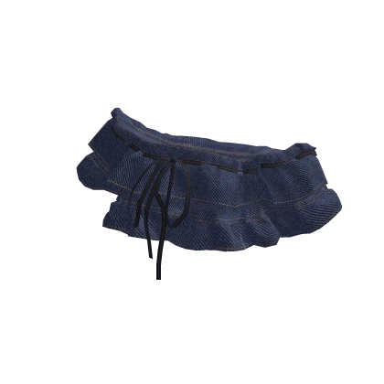 Ruffle Off-Shoulder Crop Top_TOP542_denim blue