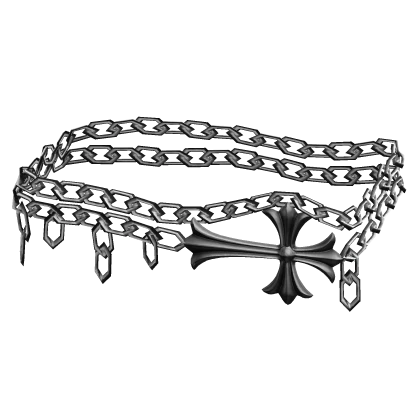 Chained Sterling Silver Chrome Cross Belt