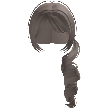 side curly milk tea ponytail