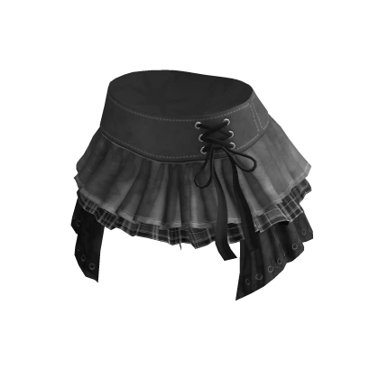 🍀Drawstring Ruffle Skirt (Denim Grey)