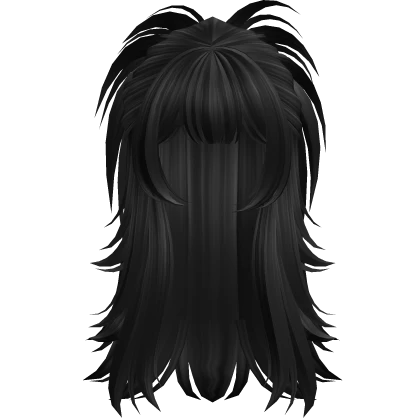 (PBR) ☆ Y2K Spikey Half Up Hair (Black)
