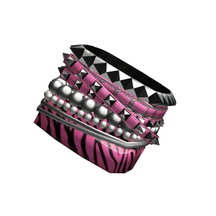 Pink Zebra Bracelet Mcbling Y2K 2000s Scene Goth