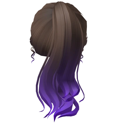 Halloween Brown & Purple Wavy Ponytail