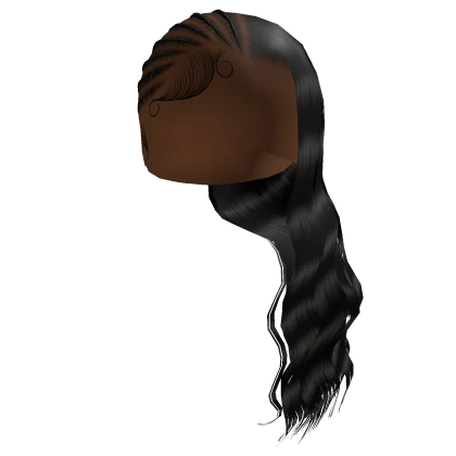 Wavy Side Part Braids [Black]