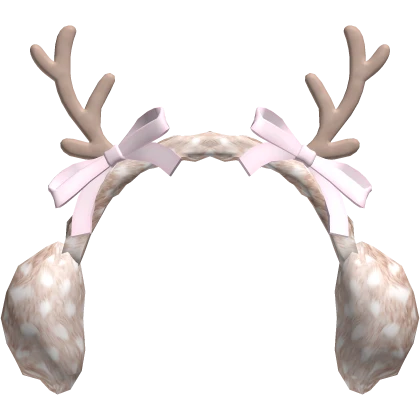 🤍 soft earmuffs + lil reindeer antlers fawn pink