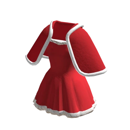 Festive Red Christmas Dress With Cape