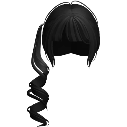 ♡ : babydoll curly black long ponytail