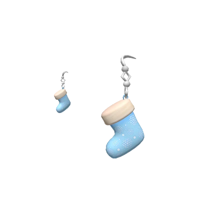 Christmas Snowflake Sock Earrings - blue