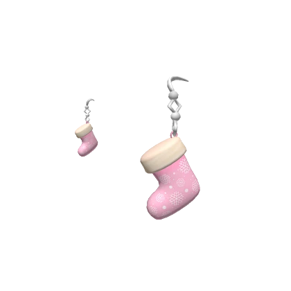 Christmas Snowflake Sock Earrings - pink