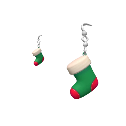 Christmas Sock Earrings - green