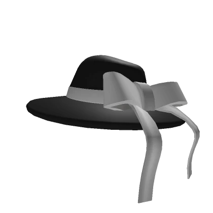 Black Brim, White Bow Hat