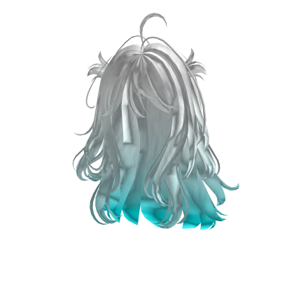 White Hair With Light Blue Gradient