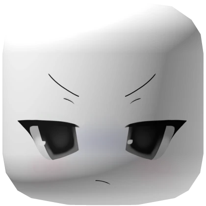 ୨୧ angry cute moe anime chibi face mask - white