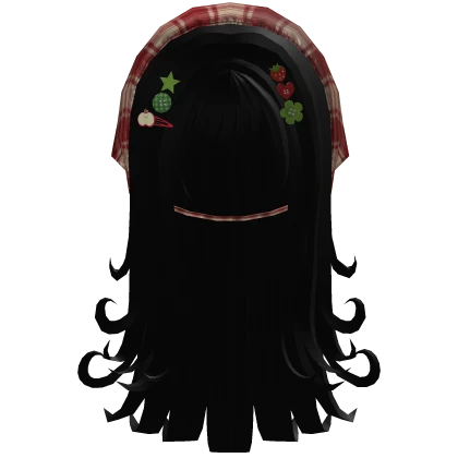 Black Curly Igari Hair w/ Bandana And Clip