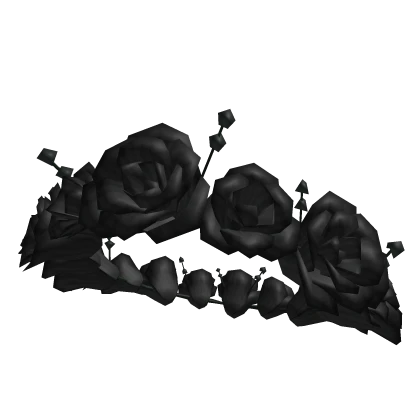 Elegant Rose Flower Crown in Black
