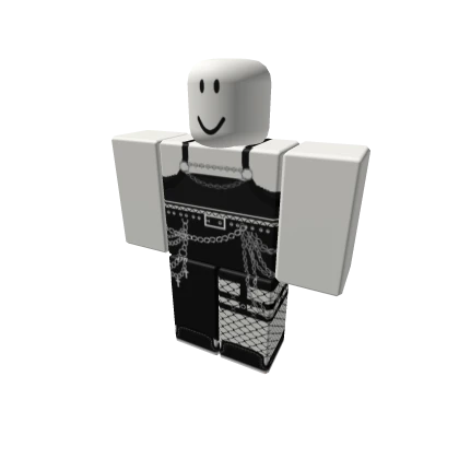 Black and White Emo Chains and Hearts Outfit Cheap