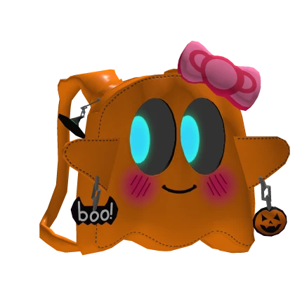 Boo! Cute Ghost Backpack Halloween ANIMATED ORANGE