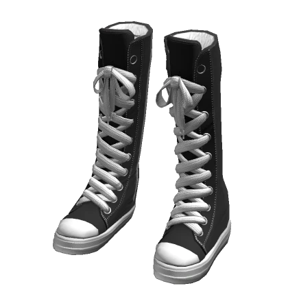 Tall Canvas Shoes White Laces