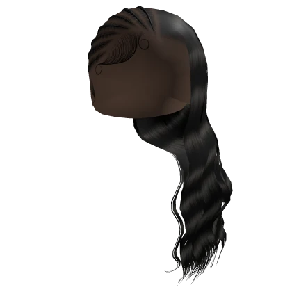 Wavy Side Part Braids [Black]