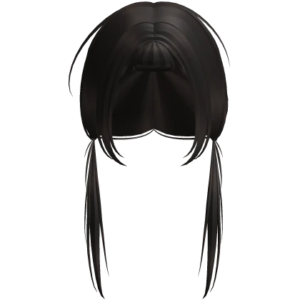 ♡ messy school pigtails kawaii dark brown