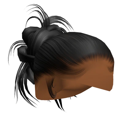 ☆ | Black Slick Back Spiky Bun