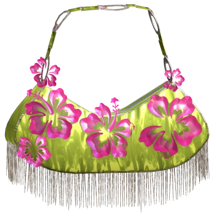 Tropical Pink Green White Beach Hibiscus Gyaru Bag