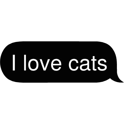 I love cats Text