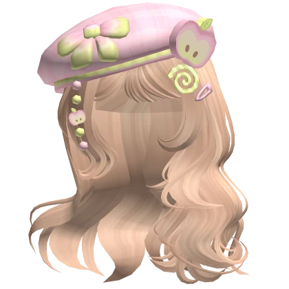♡ Igari Pink Apple Girl w/ Charmed Beret (Blonde)