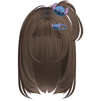 Cutesy Hair Brown w/ Stitch Alien Clip ♡